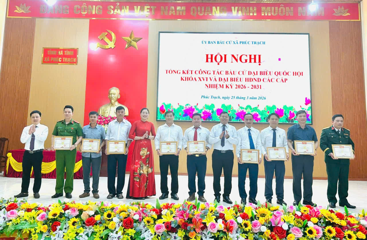 XÃ PHÚC TRẠCH TỔ CHỨC HỘI NGHỊ TỔNG KẾT CÔNG TÁC BẦU CỬ ĐẠI BIỂU QUỐC HỘI KHOÁ XVI VÀ ĐẠI BIỂU HĐND CÁC CẤP NHIỆM KỲ 2026 – 2031