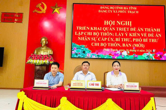 Đảng ủy xã Phúc Trạch tổ chức Hội nghị nghe Dự thảo Đề án thành lập chi bộ mới và dự kiến nhân sự sau sắp xếp, sáp nhập thôn