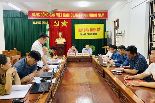 Lãnh đạo xã Phúc Trạch tiếp công dân định kỳ tháng 7 năm 2026