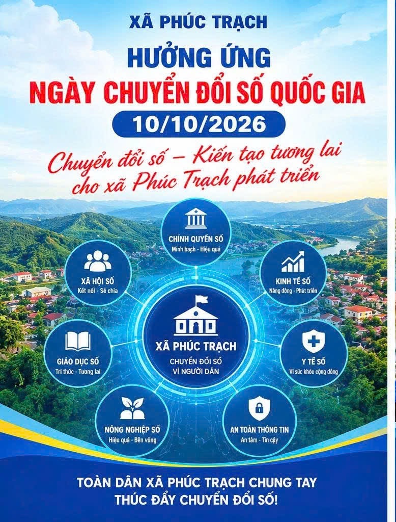 Xã Phúc Trạch hưởng ứng Ngày Chuyển đổi số Quốc gia 10/10/2026