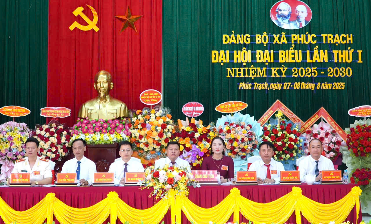 ĐẠI HỘI ĐẠI BIỂU ĐẢNG BỘ XÃ PHÚC TRẠCH LẦN THỨ I, NHIỆM KỲ 2025–2030 THÀNH CÔNG TỐT ĐẸP 